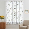 thumbnail image 3 of Sparrow Sheer Curtains 45 Inches Long, Spring Birds on The Branches Vintage Country Light Filering Curtains, Breathable Simi Curtain Privacy Drapes for Kitchen Bathroom Small Window Treatment, 3 of 9