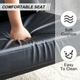 thumbnail image 6 of Accent Armchair Set of 2, Mid-Century PU Leather Upholstered Lounge Chair with Padded Seat, Single Sofa Chair with Metal Frame and Backrest, Leisure Side Chair for Living Room Bedroom,Black+Walnut Leg, 6 of 8