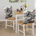 thumbnail image 5 of Black Marble Chair Back Covers, Retro Chic Abstract Mottled Texture Art Removable Chair Covers for Dining Chairs Set of 4, Washable Chairs Slipcovers Back Seat Protector for Wedding Party 19"x20", 5 of 9