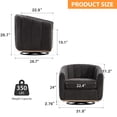 thumbnail image 2 of Modern Swivel Accent Chair,Boucle Swivel Barrel Chair with Wide Curved Backrest,Upholstered Club Armchair for Living Room,Bed Room,Office,Charcoal, 2 of 7