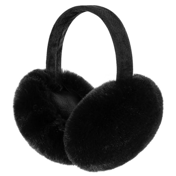 REDESS Winter Ear Warmers for Women Girls Faux Fur Cute Foldable Warm Earmuffs,Black