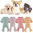thumbnail image 2 of Pijama de algodón a rayas para perro, mono clásico para mascota, ropa de invierno para perro pequeño, disfraz para cachorro y gato, traje para Chihuahua, Yorkie, caniche, 2 of 3
