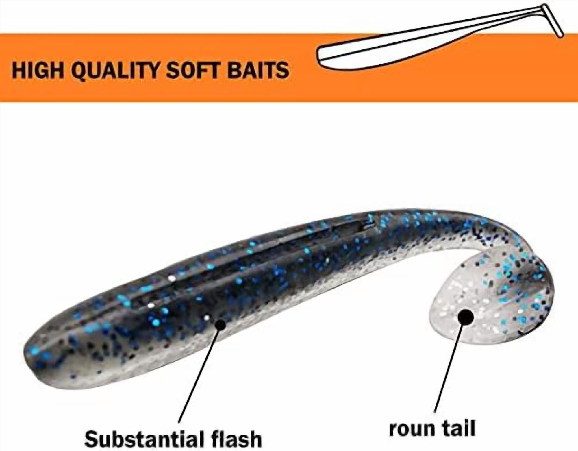100pcs Paddle Tail Swimbaits Lures, Soft Plastic Fishing Lures Kit, 2.75" Bass Fishing Bait for Freshwater and Saltwater with Box