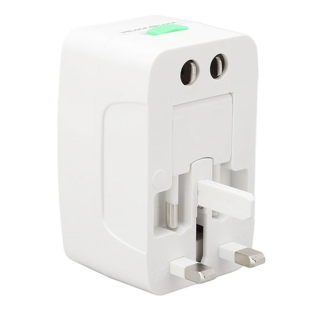 Adaptador de Viaje Universal, 2 Puertos USB Convertidor de Potencia Portátil Abs de Cobre para Viaje Mundial