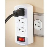 Wideskall 3 Prong Grounded Triple Electrical Plug-In Adapter with On ...