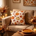 thumbnail image 6 of Yhmxh 18x18 Inch Fall Pumpkin Throw Pillow Cover, Watercolor Autumn Maple Leaf Berry Linen Decorative Cushion Case, Harvest Thanksgiving Farmhouse Square Pillowcase for Sofa Couch Porch Fall Decor, 6 of 6
