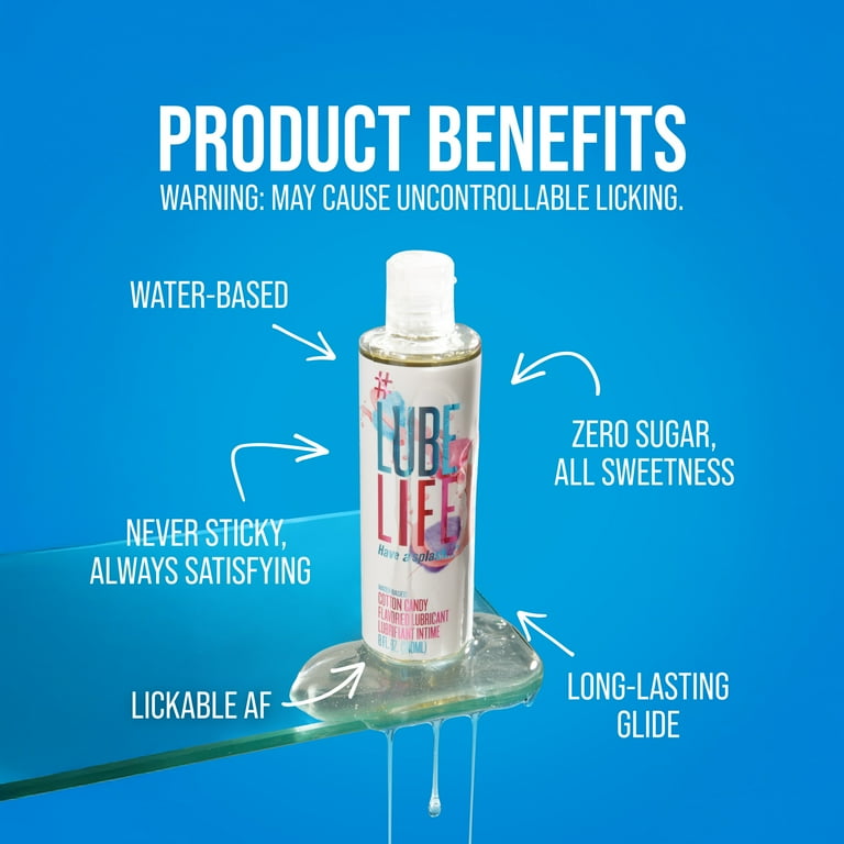 Lube Life Edible Cotton Candy Flavored Lubricant 8 fl oz Water-Based, Toy  Friendly, Non-Staining - Walmart.com