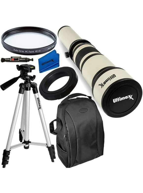 Ultimaxx 650-1300mm Telephoto Zoom Pro Lens Kit for Nikon D7500, D500, D600, D610, D700, D750, D800, D810, D850, D3100, D3200, D3300, D3400, D5100, D5200, D5300, D5500, D5600, D7000