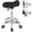 Dark Black, variant on Comfortable Rolling Saddle Stool with Wide Thick Saddle Seat Padding, Swivel Adjustable Saddle Chair with Wheels and Ring Pedal for Massage Salon (Green)
