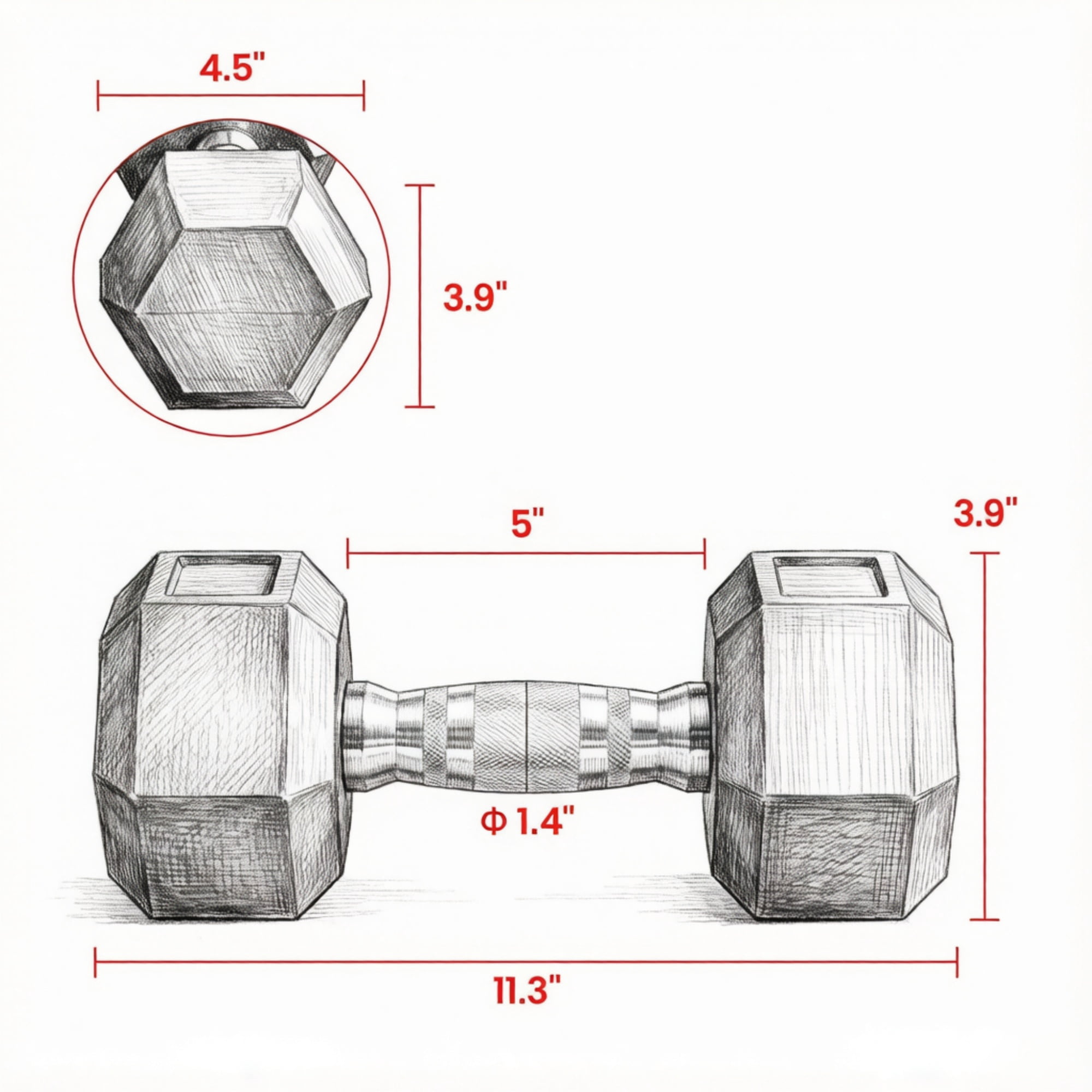 2 X 15lbs Hex Dumbbell Set for Home Gym Workout Rubber Weights with Non-Slip Handles Anti-Roll Fitness Exercise Dumbbells for Women And Men, Black