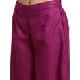thumbnail image 3 of eloria Women's Fashion Solid Kurti With Palazzo, Fabric : Cotton, Color : Magenta, Size : X-Small, 3 of 5