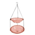 thumbnail image 1 of Comedero para pájaros al aire libre, bebedero colgante para pájaros, plato de doble capa, baño para pájaros para jardín Rosa, 1 of 8