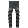 thumbnail image 3 of Reppunk Fashion Men Holes Embroidery Stretch Skinny Jeans Trousers Ripped Slim Male Joggers Pencil Denim Pants, 3 of 4