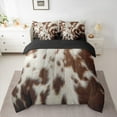 thumbnail image 2 of jejeloiu Retro Cowhide Twin Bedding Sets 7-Piece,Rustic Farmhouse Cabin Bedding Comforter Set,Brown Beige Sheet Sets For Bots Teens,Ultra Soft Home Decor Reversible, 2 of 8