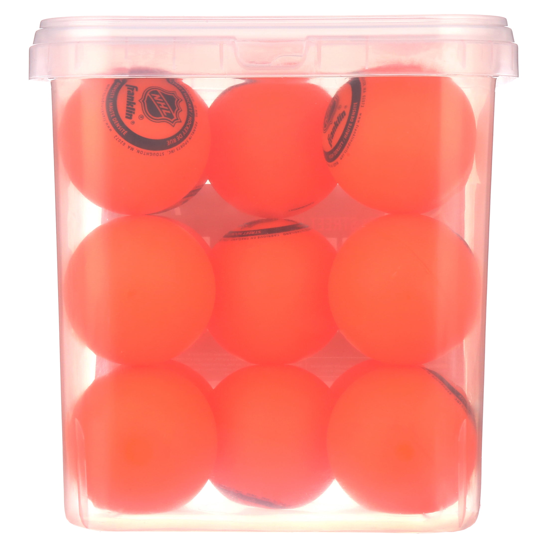 Franklin Sports NHL High-Density Street Hockey Ball Bucket - 15-Pack