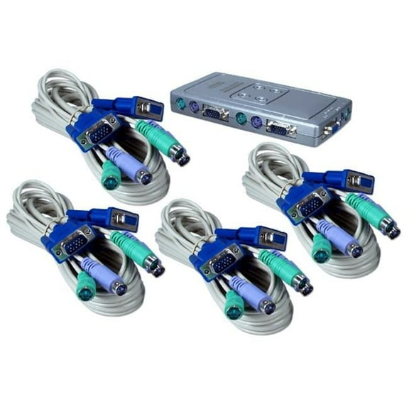 PS-2 4Port KVM Premium Compact Autoswitch with Combo Cable