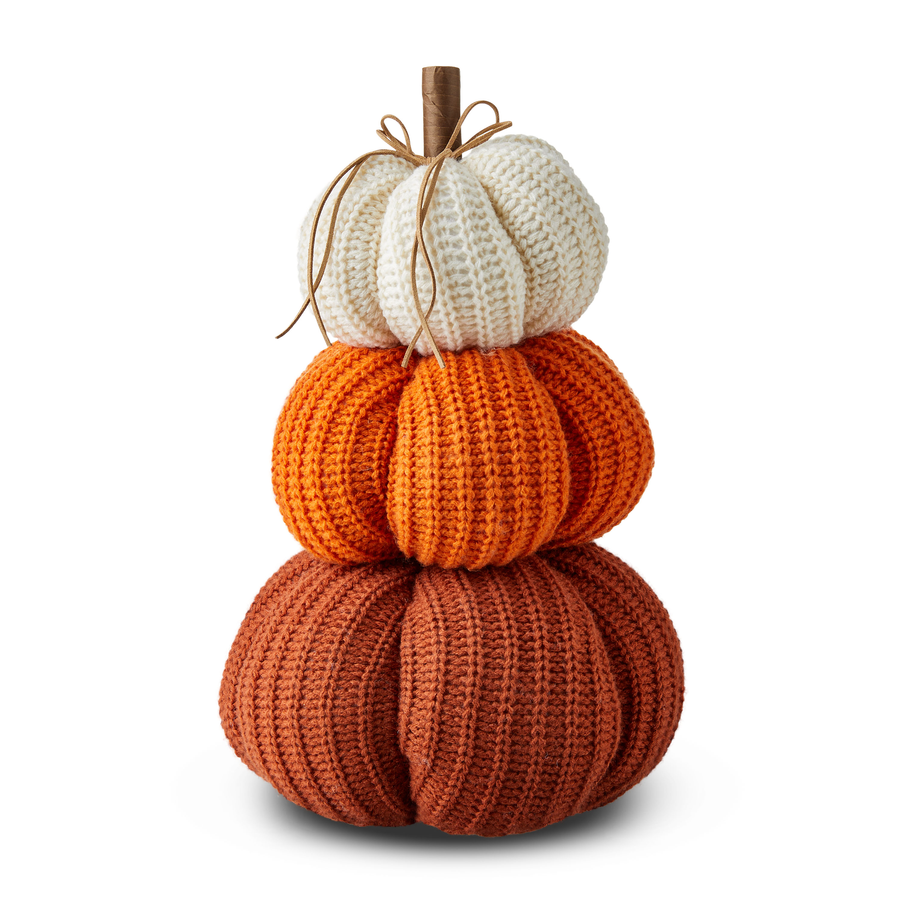 Stacked Yarn Pumpkins Tabletop Decor, Multicolor, 