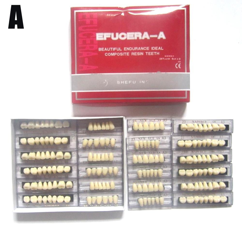 Dental Acrylic Resin Denture Multi-colored Synthetic Teeth False I5W6