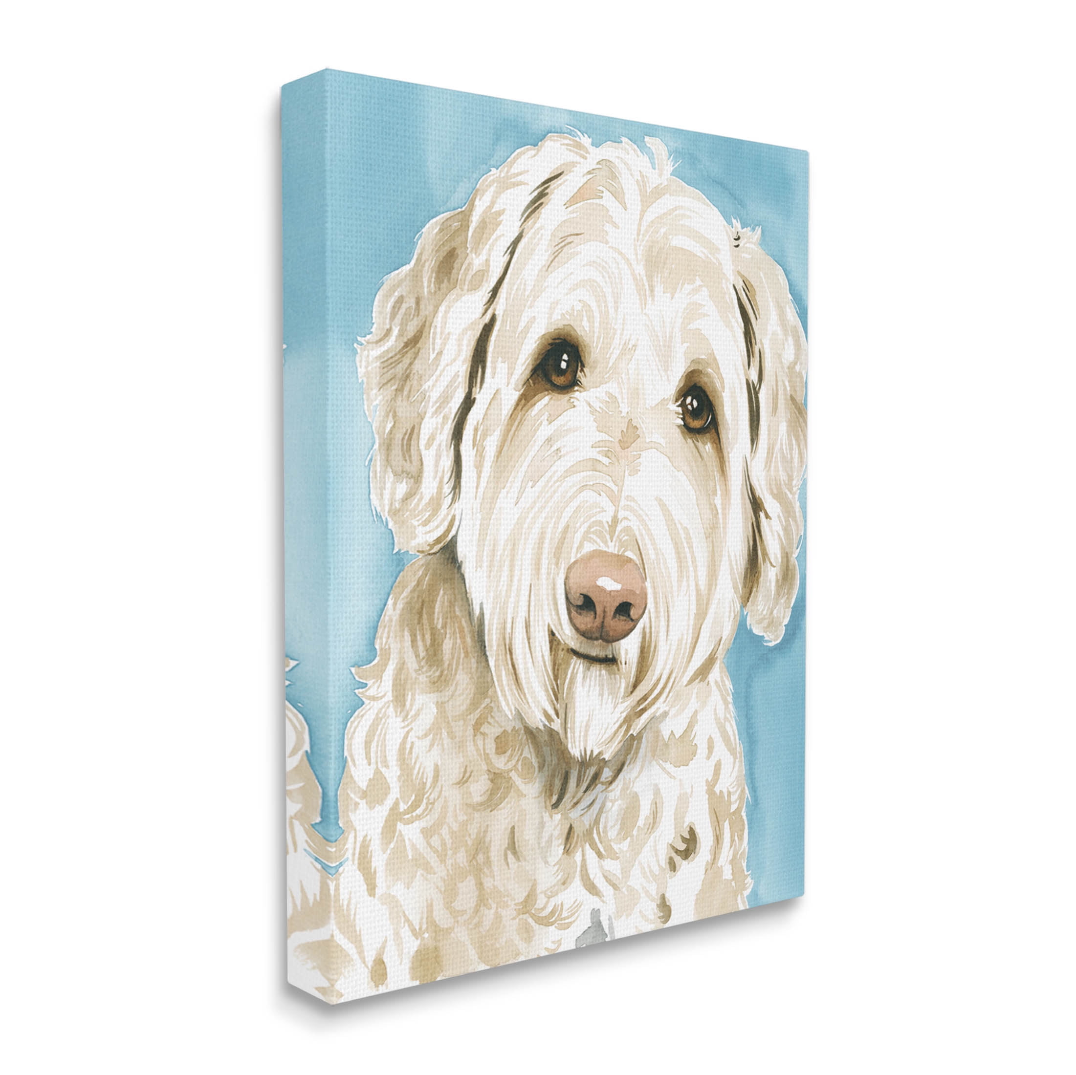 Stupell Industries Smiling White Terrier Dog Portrait Painting Gallery Wrapped Canvas Print Wall Art, Design by Grace Popp