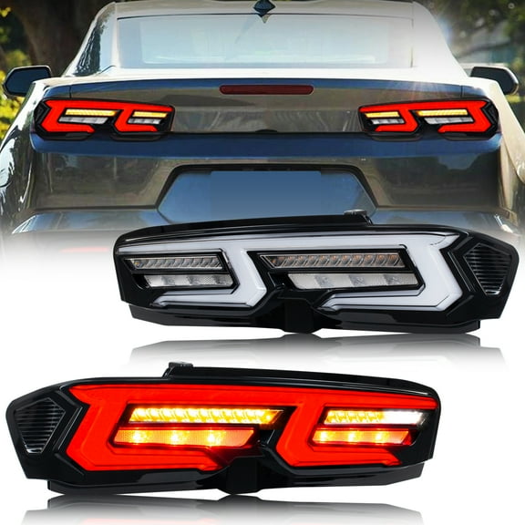 LED Tail Lights for Chevrolet Camaro Chevy 2019 2020 2021 2022 2023 Sequential White Rear Lamps