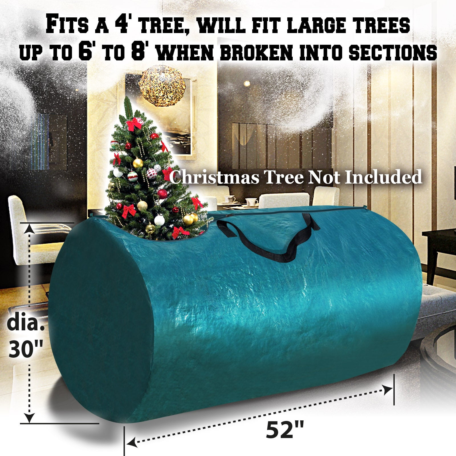 SOLAXO Christmas Tree Storage Bag for 8ft Tree Container Holder Heavy Duty Tree Bags Holiday Storage Bags, Umbrella Storage bag, Green, 10 Pack