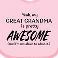 thumbnail image 4 of Inktastic Yeah My Great Grandma is Pretty Awesome Boys or Girls Baby Bib, 4 of 4