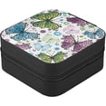 thumbnail image 3 of GZHJMY Butterfly Small Jewelry Box, Portable Leather Travel Jewelry Storage Case for Rings Earrings Necklace Bracelets, 3 of 7