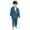 Blue, variant on Wdgfv Boys 3 Piece British Style Suit Set, Double Breasted Cropped Blazer, Straight Leg Dress Pants & Decorative Necklace, Trendy Kids Formal Outfit for Host Catwalk Stage Performance 11-12 Years