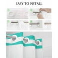 thumbnail image 3 of No Hook Shower Curtains, Anchor Turquoise Long Bathtub Curtains with Snap in Liner, Modern Navy Blue White Striped Nautical Waterproof Washable Fabric Bathroom Shower Curtain Sets, 72" x 84", 3 of 7