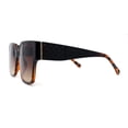thumbnail image 3 of Womens 90s Designer Thick Temple Horn Rim Chic Sunglasses Black Tortoise Brown, 3 of 4