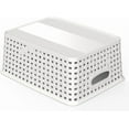 thumbnail image 4 of Woven Plastic Storage Baskets, 6 Pack White Weave Bins Organizer, 10.1" x 7.55" x 4.1", 4 of 10