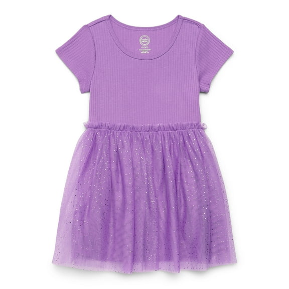 Wonder Nation Girls Tutu Dress with Short Sleeves, Sizes 4-18 & Plus