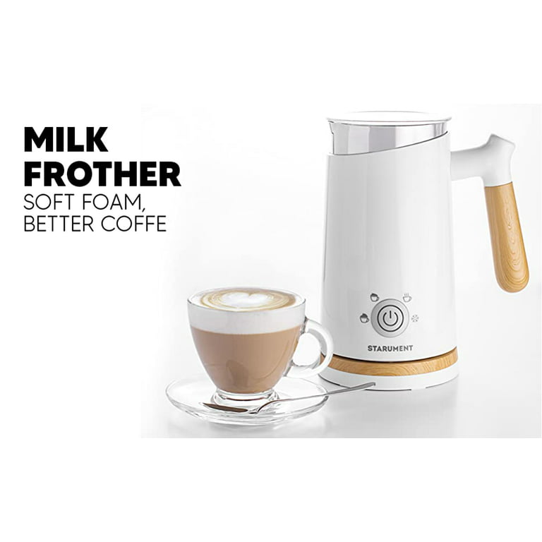 Starument Electric Milk Frother - Automatic Milk Foamer & Heater for Coffee, Latte, Cappuccino, Other Creamy Drinks - 4 Settings for Cold Foam, Airy