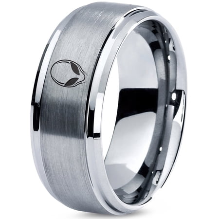 Stackable Rings Grey Birthday Gifts Tungsten Gamer Gift for Him Unique Womens Ring Uncle