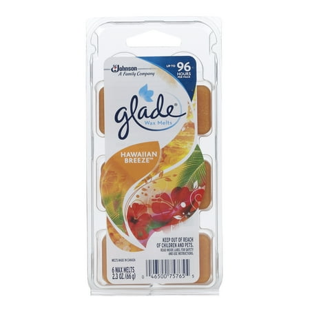Glade Wax Melts, Hawaiian Breeze, 2.3 Oz. (Pack of 6)
