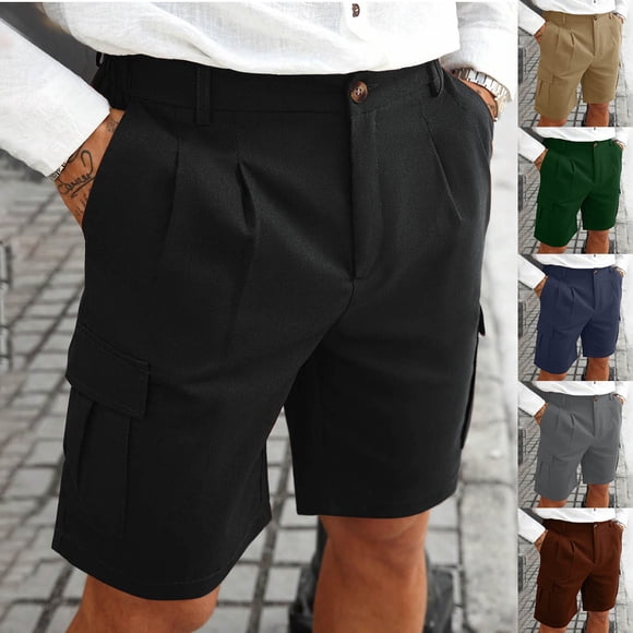 FAVIPT Men's Big and Tall Cargo Shorts 9 Inch Stretch Chino Shorts Golf Business Outdoor Fitness Shorts 2026 Black,XXXL