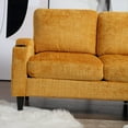 thumbnail image 6 of Convertible Sectional Sofa Couch, Modern Chenille Fabric L-Shaped with 2 Cup Holders and Side Pocket, 3-Seat Sofa Sectional with Storage Ottoman for Living Room, Apartment, Yellow, 6 of 9