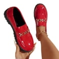 thumbnail image 6 of GERsome Womens Platform Loafers Round Toe Low Chunky Heels Slip On Work Shoes Comfort Office Business Dress Shoes, Red Size 7.5, 6 of 9