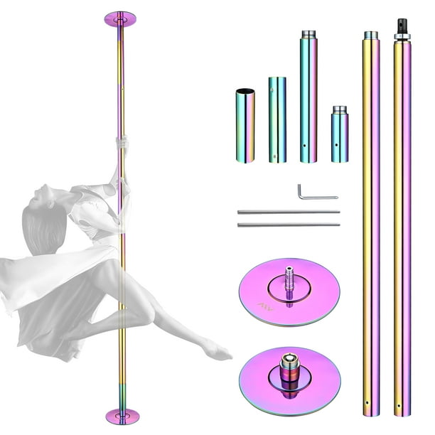 Yescom Professional Stripper Pole Static Spinning Dancing Pole Kit 9.25FT  for Party Club Exercise Fitness ,Colorful 