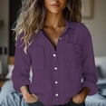 thumbnail image 2 of ManxiVoo Womens Spring Summer Long Sleeve Shirt Breathable Loose Fit Top for Casual and Office Wear XXL Size Purple, 2 of 9