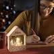 thumbnail image 4 of Luz nocturna LED de madera para casa de Papá Noel - Decoración navideña pintada a mano con resplandor cálido, adorno de escritorio y centro de mesa navideño, 4 of 6