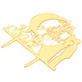 thumbnail image 3 of Adorno para tarta con superficie de espejo dorado para decoración de bodas, fiestas y vacaciones, 3 of 5