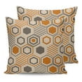 thumbnail image 7 of Outdoor Throw Pillow Cover Vintage Geometric Orange and Grey Stripe Waterproof Cushion Covers 2 Pack Hexagon Art on Retro Burlap Pillow Cases Home Decoration for Patio Garden Couch Sofa, 7 of 7