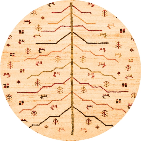 Ahgly Company Indoor Round Solid Orange Modern Area Rugs, 5' Round