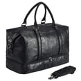 thumbnail image 1 of Bolsa de viaje de piel Seyfocnia con funda para zapatos impermeable negra, 1 of 7