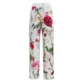 thumbnail image 4 of Womens Pants Casual Boho Print Pocket Trousers Ankle Length Casual Womens Pants Watermelon Red XL, 4 of 5