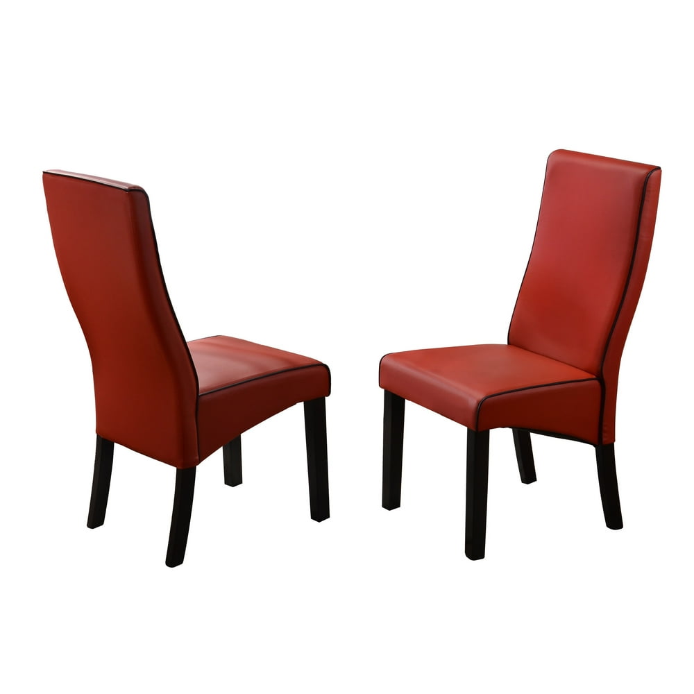 Eugene Parsons Dining Chairs, Red Faux Leather, (Set of 2) Walmart