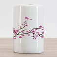 thumbnail image 2 of Floral Ceramic Toothbrush Holder, Japanese Minimalist Cherry Blossoms Branch Birds Silhouette Abstract Pattern, Decorative Versatile Countertop for Bathroom, 4.5" X 2.7", Pale Fuchsia Pink, 2 of 4