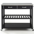 thumbnail image 4 of Crosley Furniture Stainless Steel Top Kitchen Prep Cart Black/Stainless Steel, 4 of 8