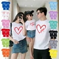 thumbnail image 2 of WREESH Family Matching T-Shirts for Kids Fashion Short Sleeve T-Shirts with Playful Heart Graphic Tees for The Whole Family Purple, 2 of 5